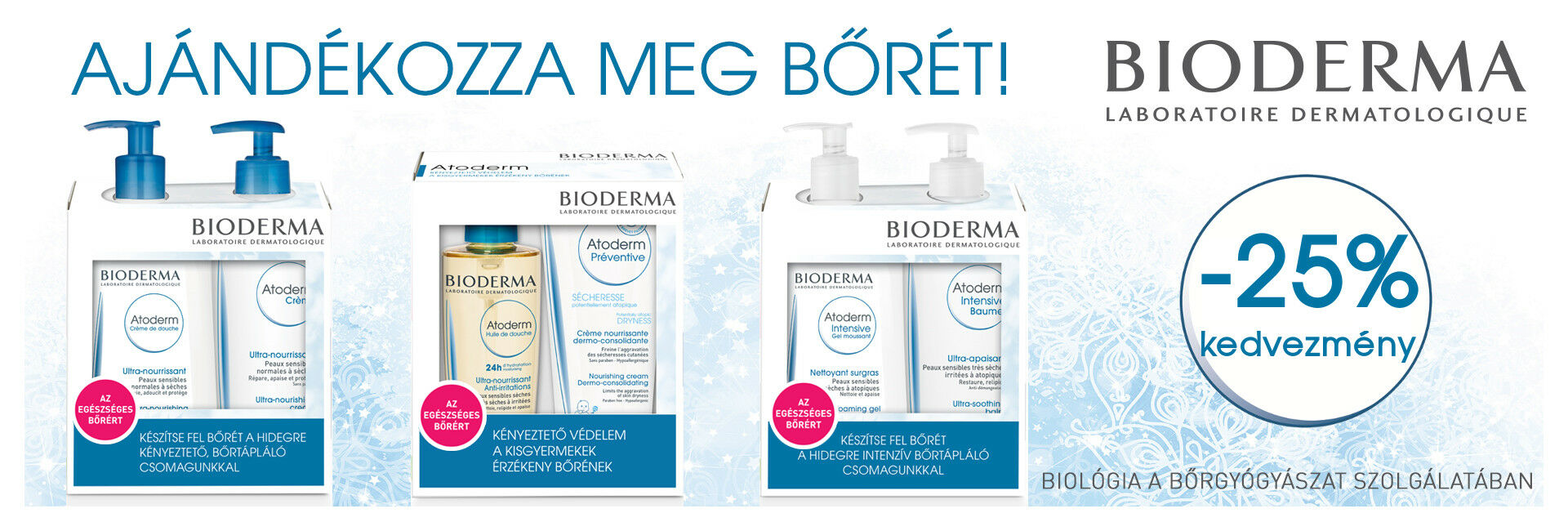 Bioderma Atoderm karácsonyi csomagok 25% kedvezménnyel!