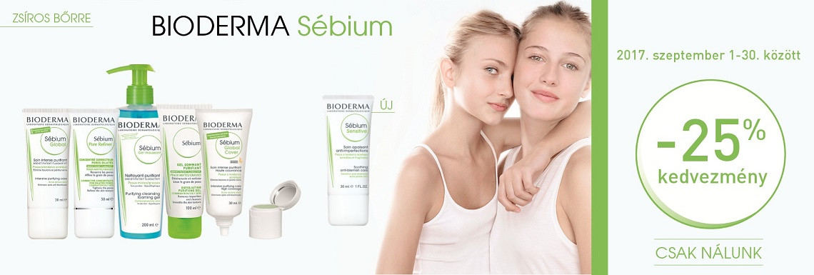 Minden Bioderma Sébium terméket 25% kedvezménnyel kínálunk!