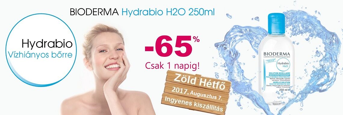 2017. augusztus 7-én a Bioderma Hydrabio H2O 65%-os kedvezménnyel kapható!