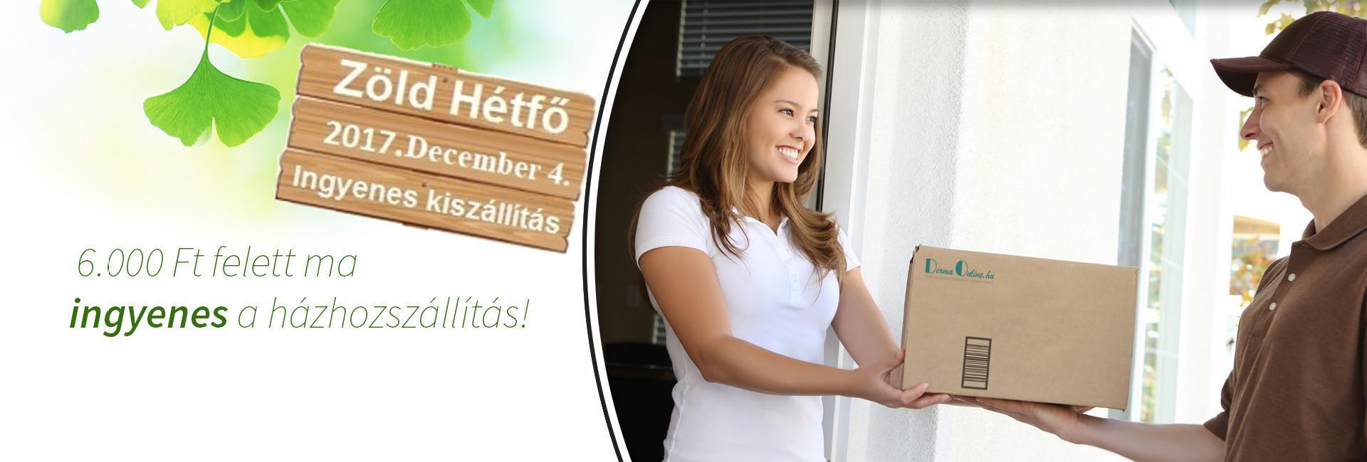 Zöld Hétfő - 2017. december 4-én minden 6.000 Ft feletti megrendelést ingyen szállítunk!