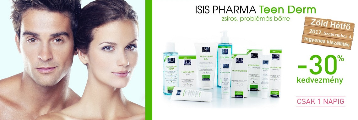2017. szeptember 4-én minden ISIS PHARMA Teen Derm terméket 30% kedvezménnyel kínálunk!