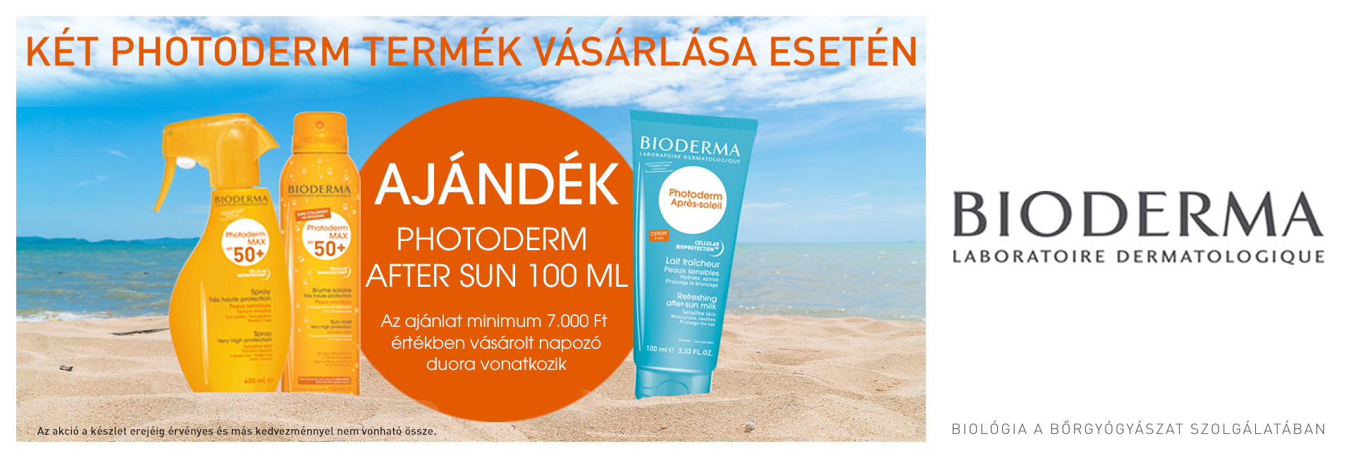2019. június 1-30. között két Bioderma Photoderm fényvédő mellé ajándékba adunk 1db Bioderma Photoderm After Sun 100ml-t.