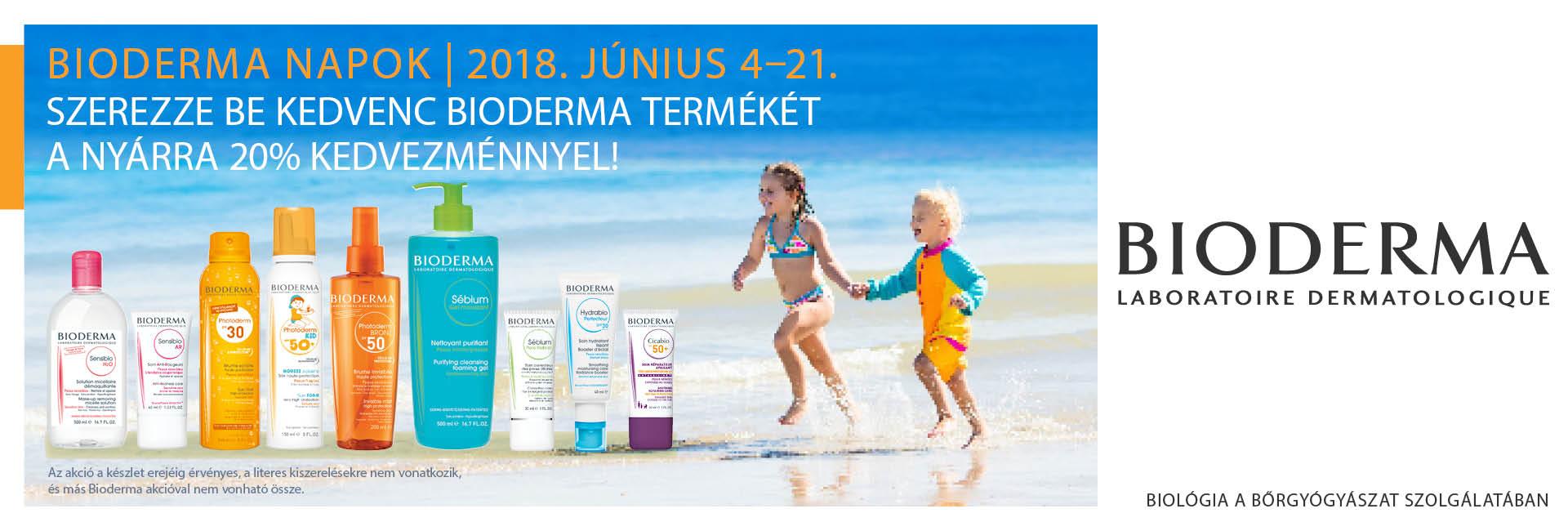 2018. június 4-21. között minden Bioderma termékre 20-30% kedvezményt adunk!