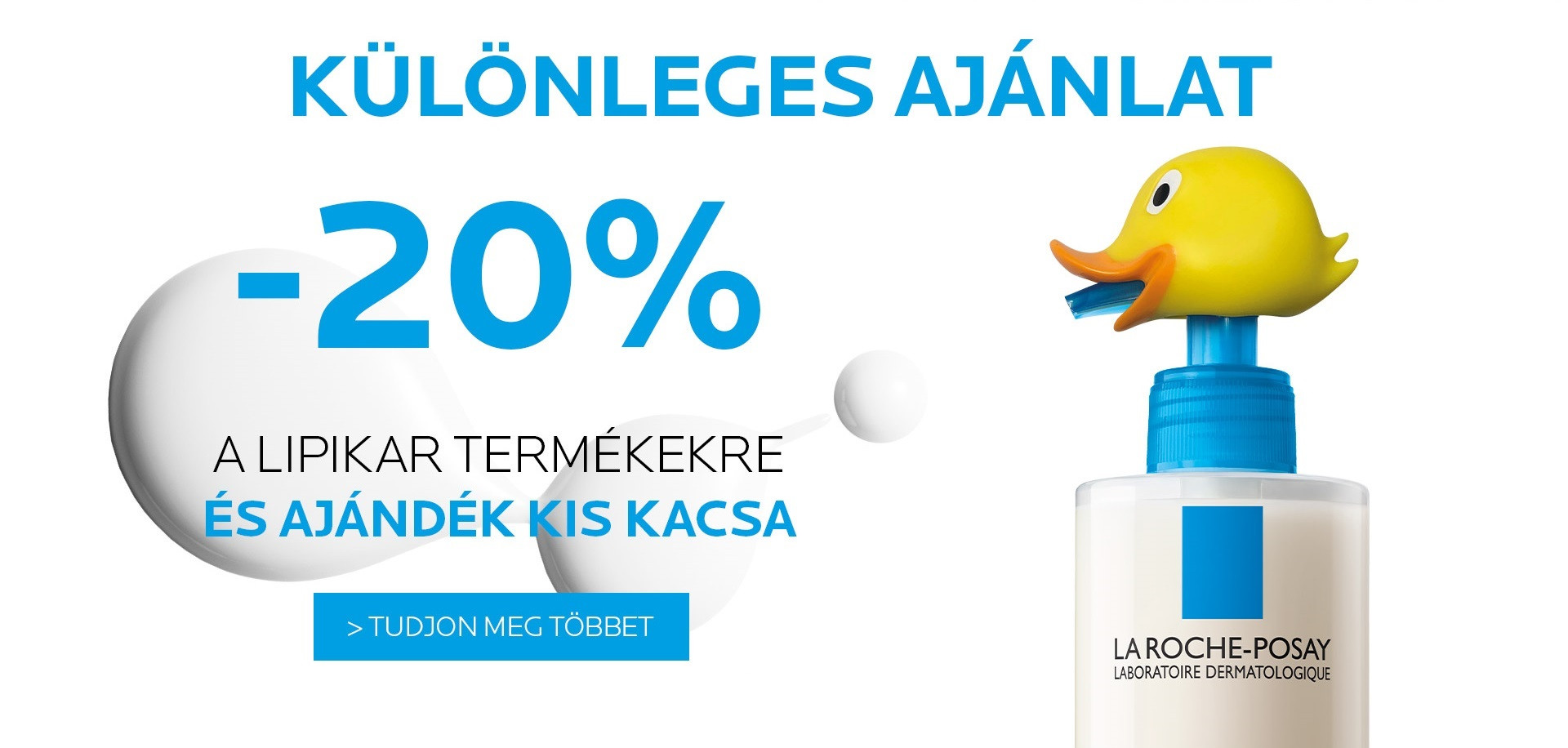La Roche-Posay Lipikar különleges ajánlat: 2020. november 12-22. között 20% kedvezmény minden Lipikar termékre és ajándék kiskacsa.