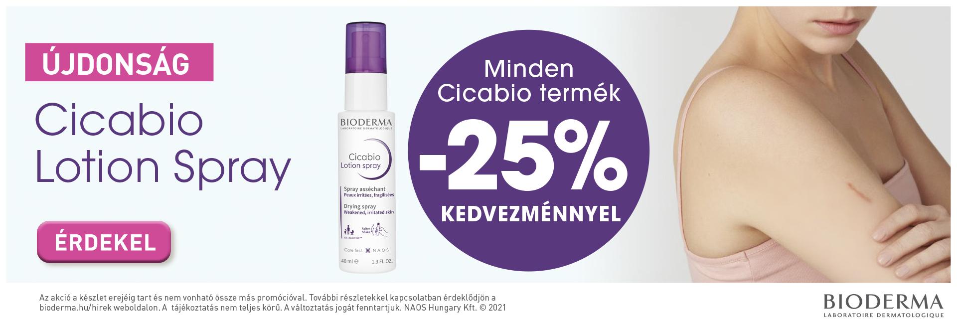 2021. április 19-26. között 25% kedvezményt adunk a Bioderma Cicabio termékekre!