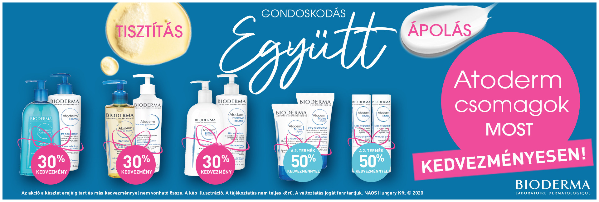 2020. téli kényeztető és bőrápoló csomagok a Bioderma Atodermtől.