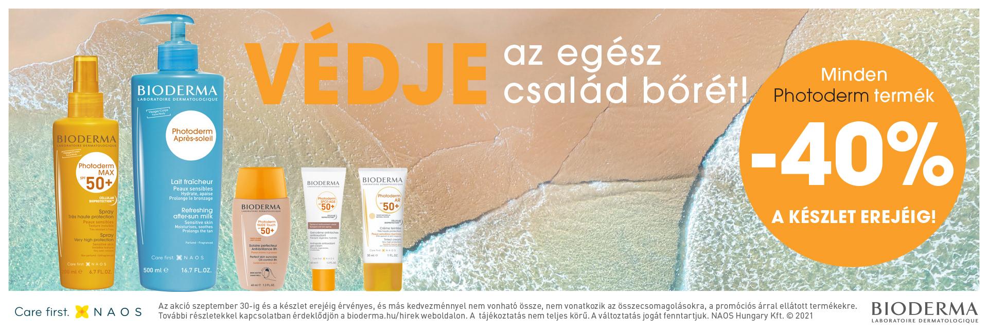 Most minden Bioderma Photoderm fényvédőt 40% kedvezménnyel kínálunk!