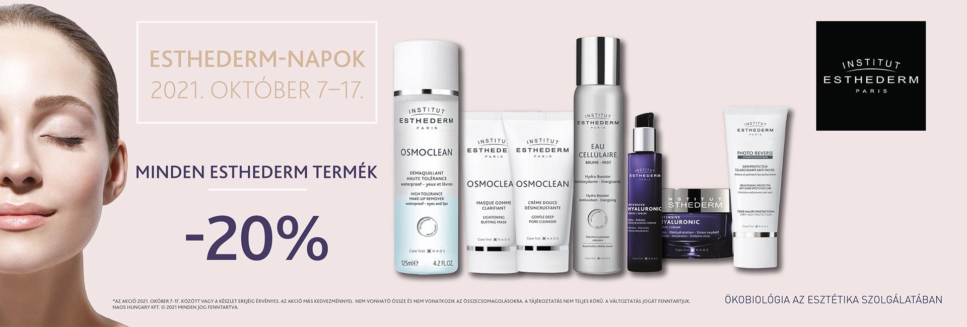 2021.október 7-17. között 20% kedvezményt adunk minden Institut Esthederm termékre!