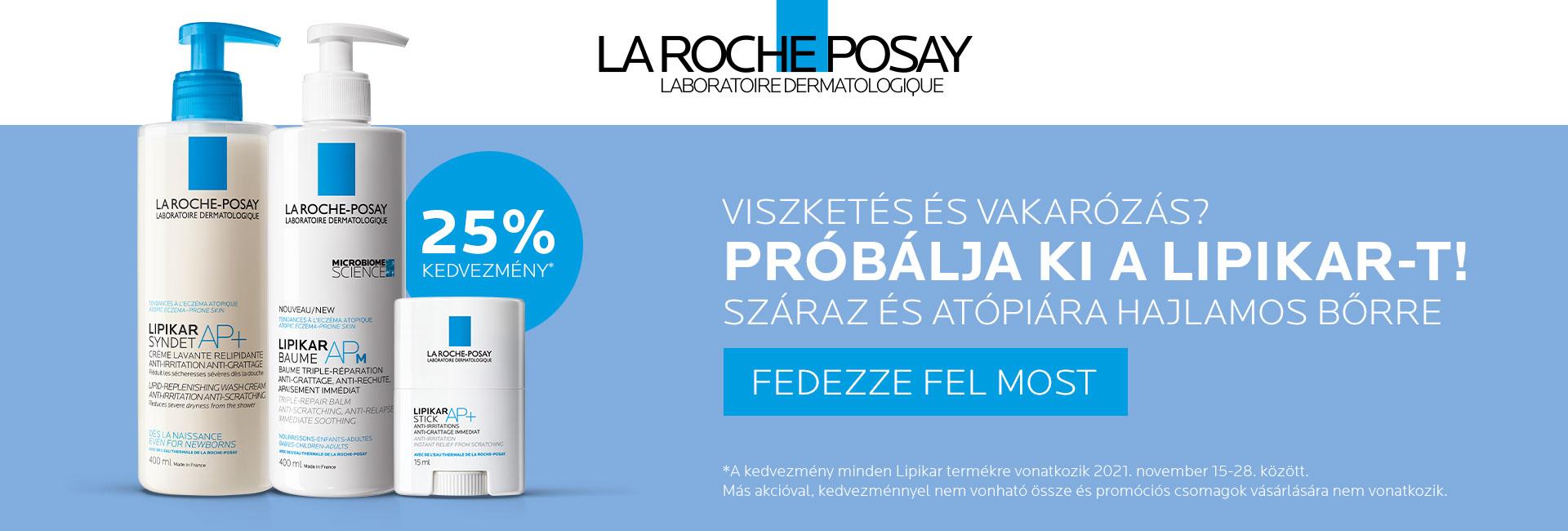 2021. november 15-28. között 25% kedvezményt adunk minden La Roche-Posay Lipikar termékre!