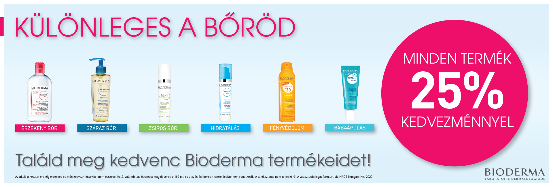 Csak ma éjfélig minden Bioderma terméket 25% kedvezménnyel kínálunk!