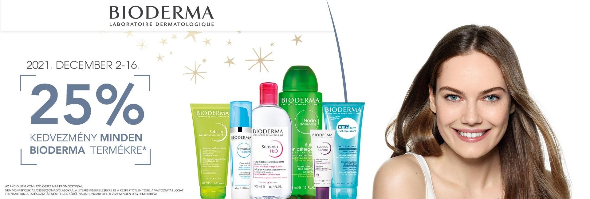 2021. december 2-16. között minden Bioderma terméket 25% kedvezménnyel kínálunk!