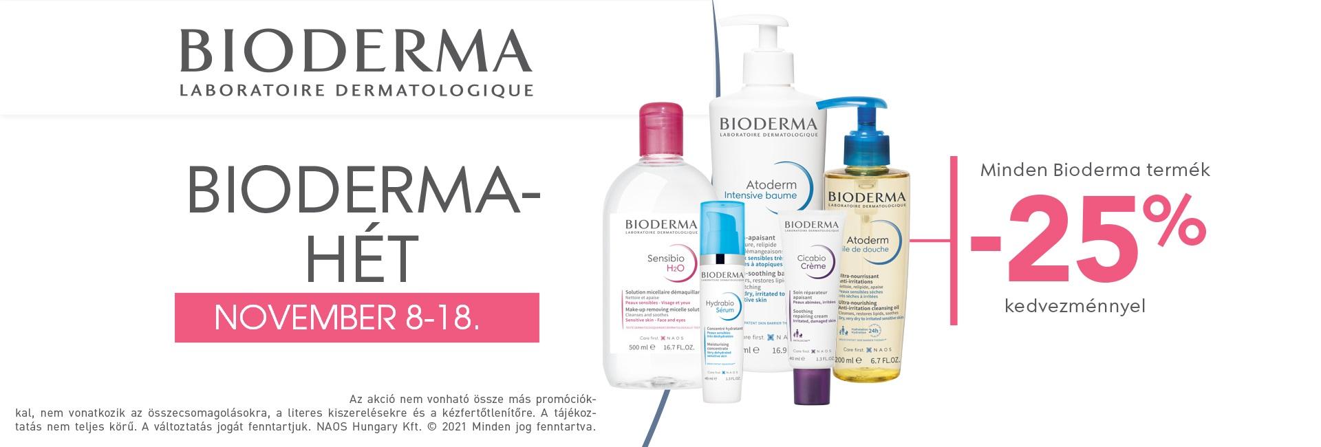 2021. november 8-18. között minden Bioderma terméket 25% kedvezménnyel kínálunk!