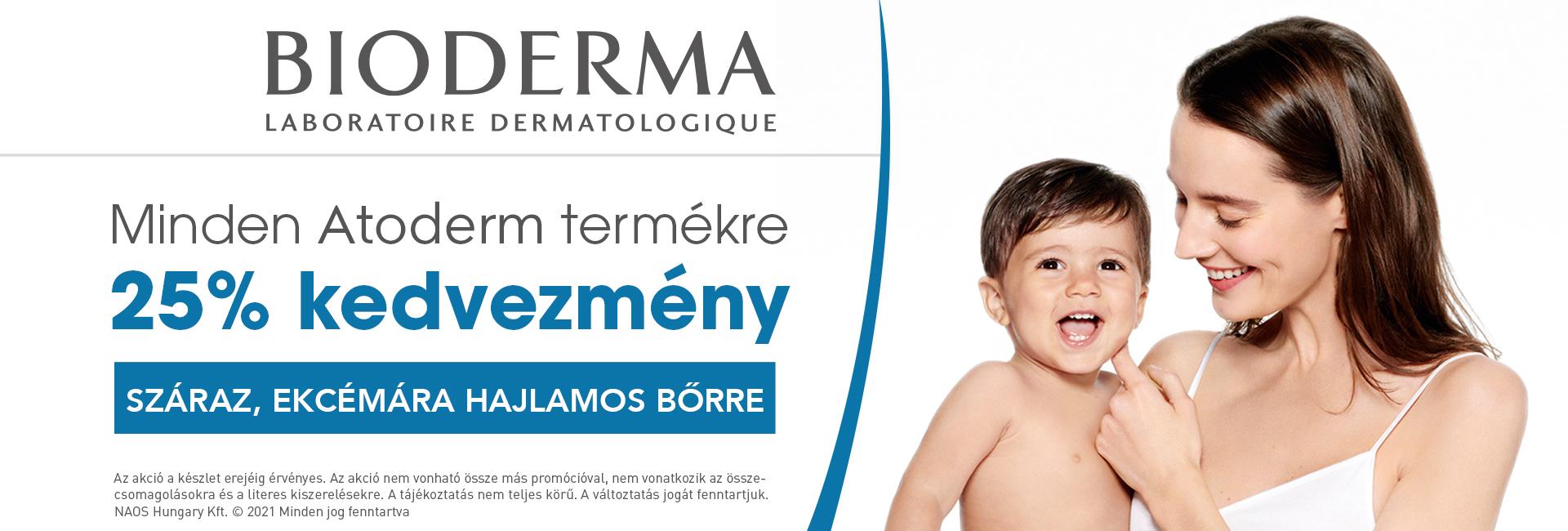 2021. október 1. és december 31. között 25% kedvezményt adunk minden Bioderma Atoderm termékre!