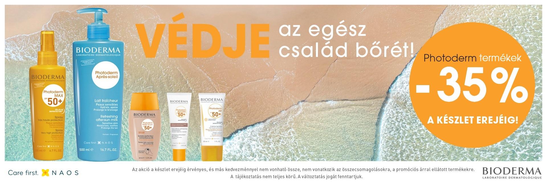 Most számos Bioderma Photoderm fényvédőt 35% kedvezménnyel kínálunk!