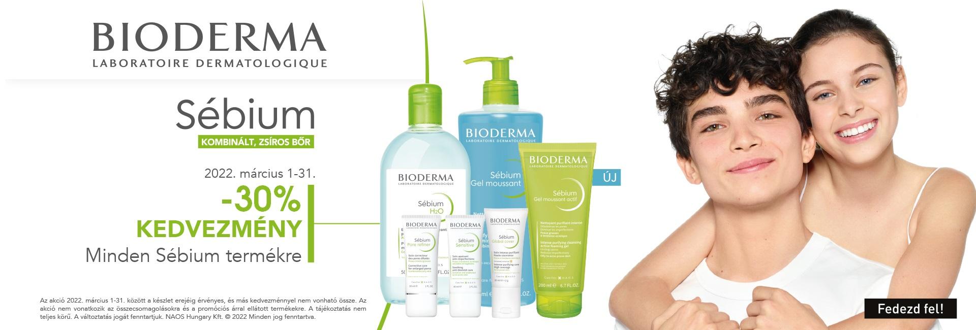 Márciusban minden Bioderma Sébium terméket 30% kedvezménnyel kínálunk!