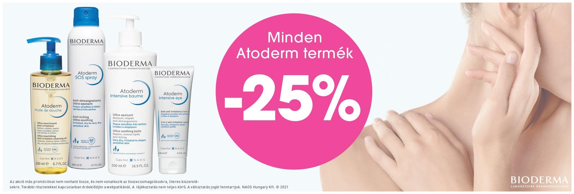 2021. október 1. és december 31. között 25% kedvezményt adunk minden Bioderma Atoderm termékre!