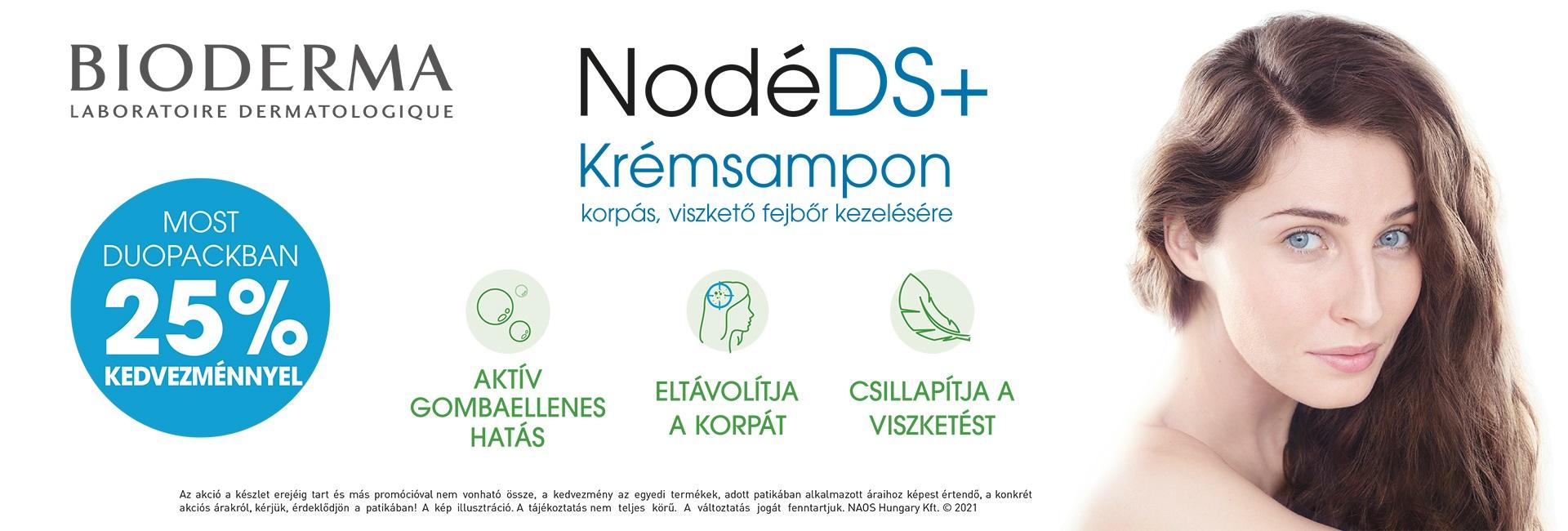 Szerezze be a Bioderma Nodé DS+ sampont most duopack-ban 25% kedvezménnyel!