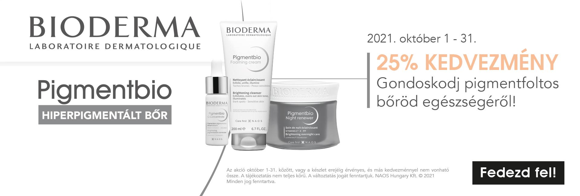 2021. október 1-31. között minden Bioderma Pigmentbio termékre 25% kedvezményt adunk! 