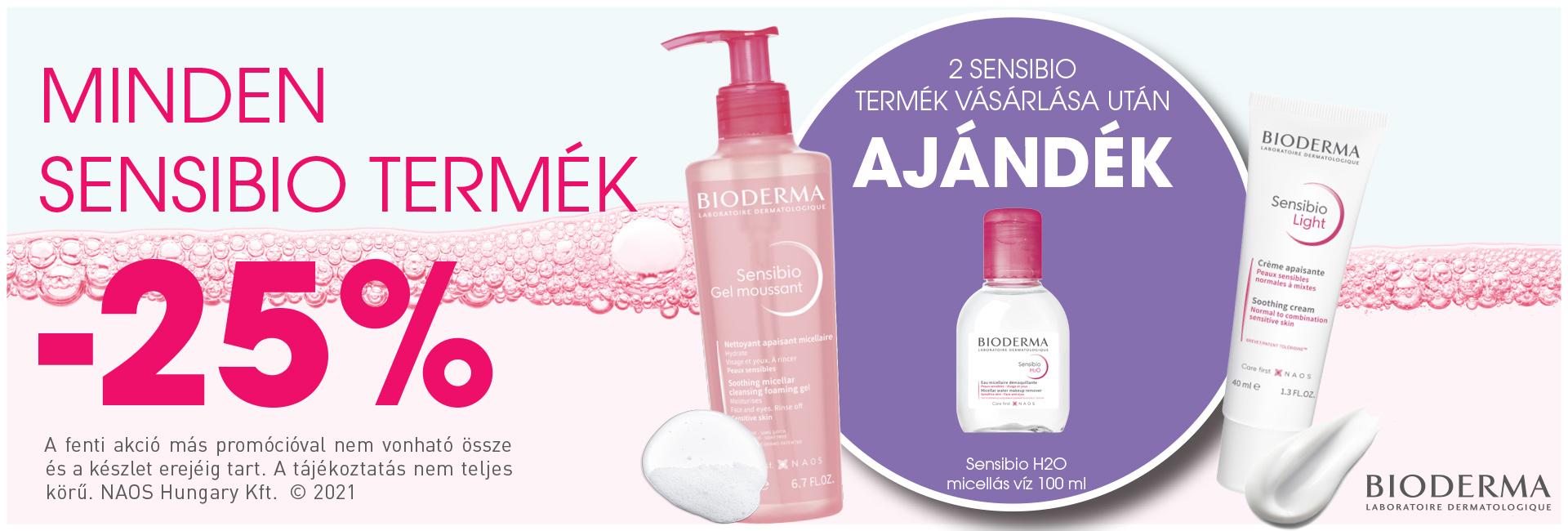 2021. június 1-30. között 25% kedvezményt adunk minden Bioderma Sensibio termékre!