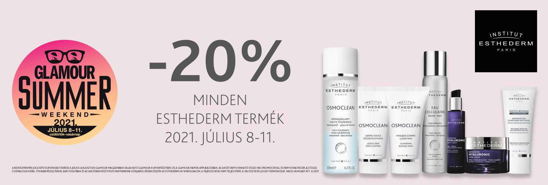 2021. július 8-12. között 20% kedvezményt adunk minden Institut Esthederm termékre!