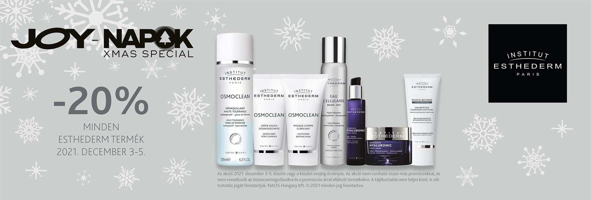 2021.december 2-5. között 20% kedvezményt adunk minden Institut Esthederm termékre!