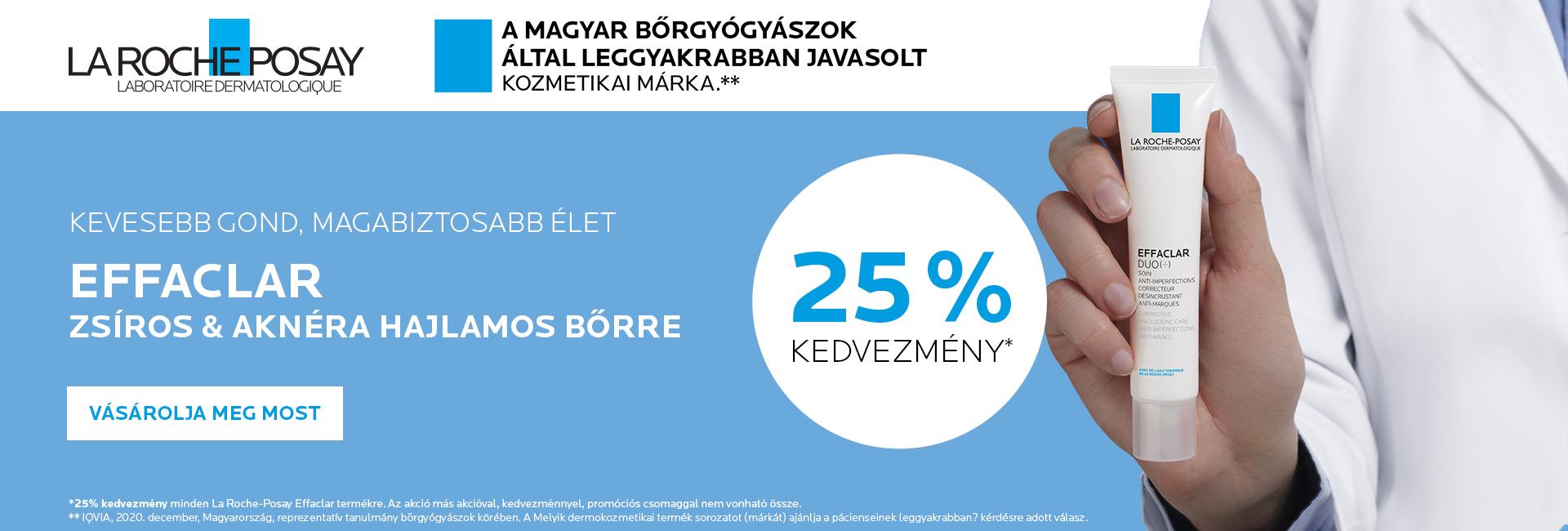 2021. október 11-24. között 25% kedvezményt adunk minden La Roche-Posay Effaclar termékre!