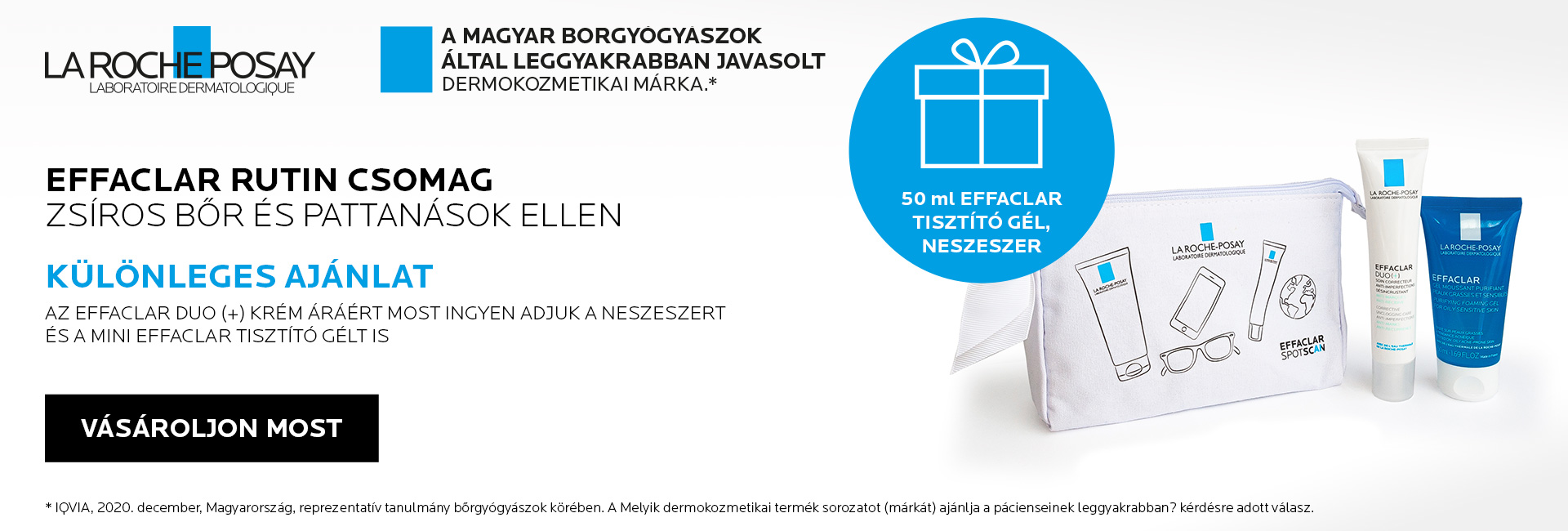 La Roche-Posay Effaclar DUO arcápolási rutin csomag most 36% kedvezménnyel!