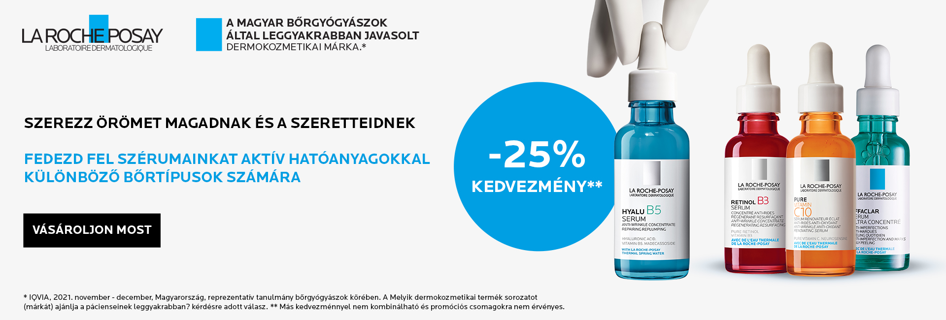 2022. március 7-14. között 25% kedvezményt adunk minden La Roche-Posay szérumra és anti-aging termékre!