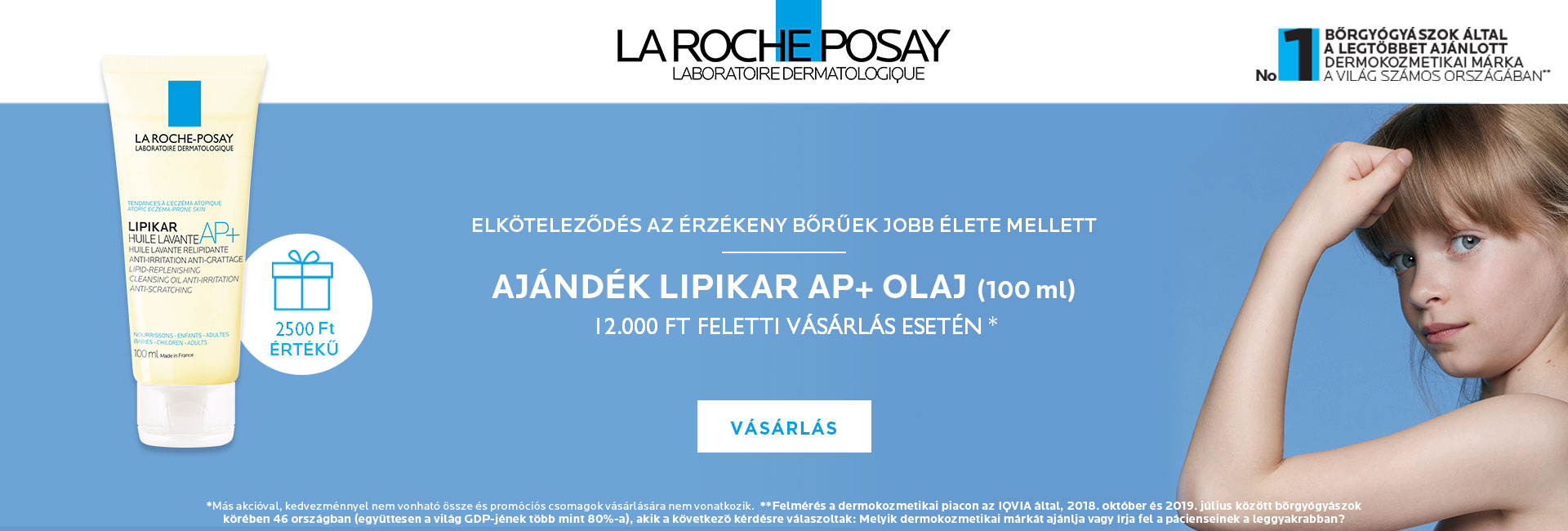 2021. június 7-14. között minden 12.000 Ft feletti La Roche-Posay megrendelés mellé ajándékba adunk 1db La Roche-Posay Lipikar olajtusfürdő 100ml-t!
