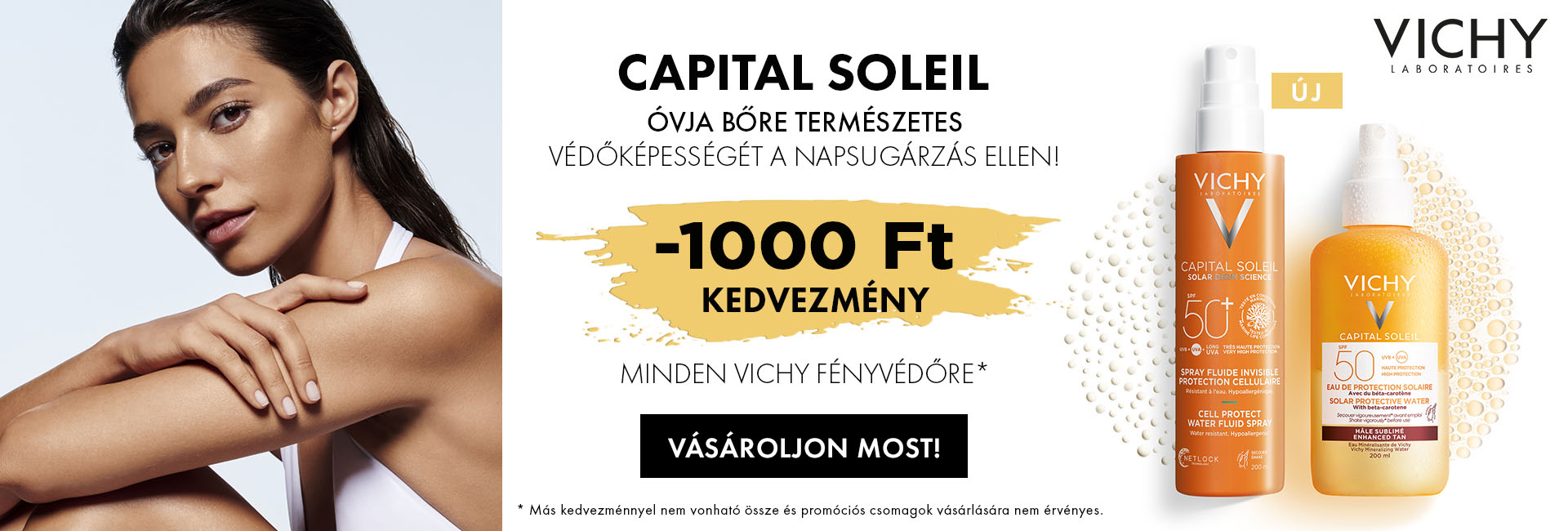 1.000 Ft kedvezményt adunk minden Vichy Capital Soleil és Idéal Soleil napozó árából a készlet erejéig!