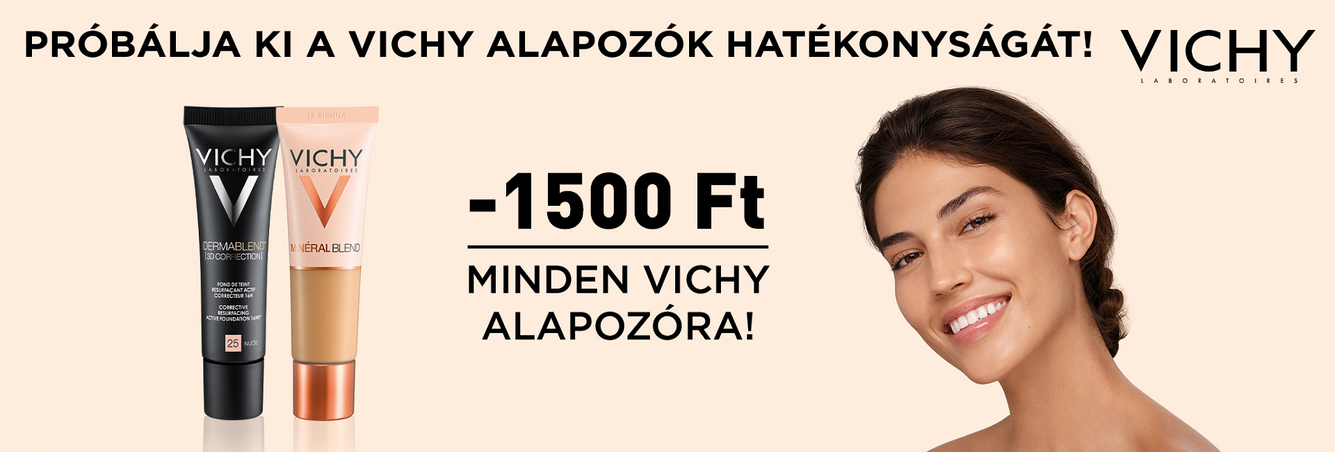 2021. szeptember 14-19. között 1500 Ft kedvezményt adunk a Vichy alapozókra!