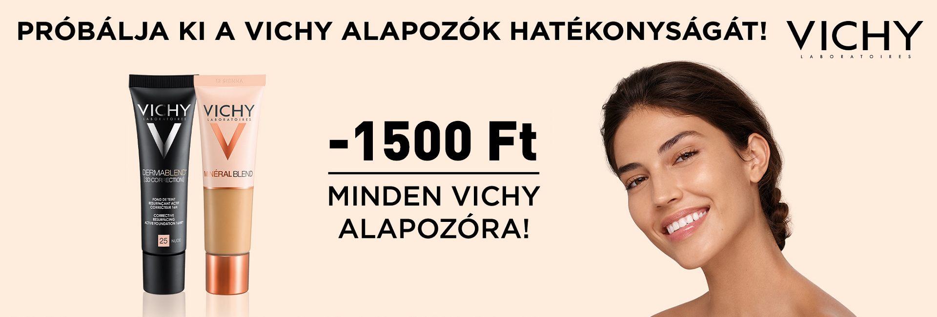 2021. szeptember 14-19. között 1500 Ft kedvezményt adunk a Vichy alapozókra! 