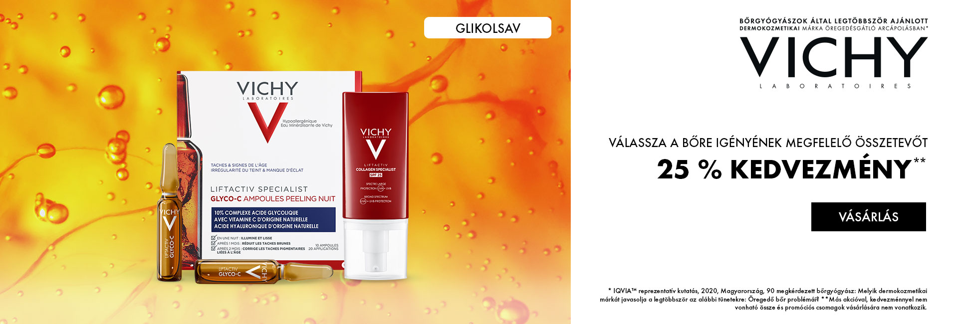 Vichy Liftactiv COLLAGEN SPECIALIST arcápolási rutin Glikolsavval