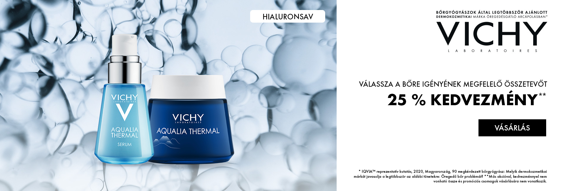 Vichy Aqualia Thermal Arcápolási Rutin hialuronsavval