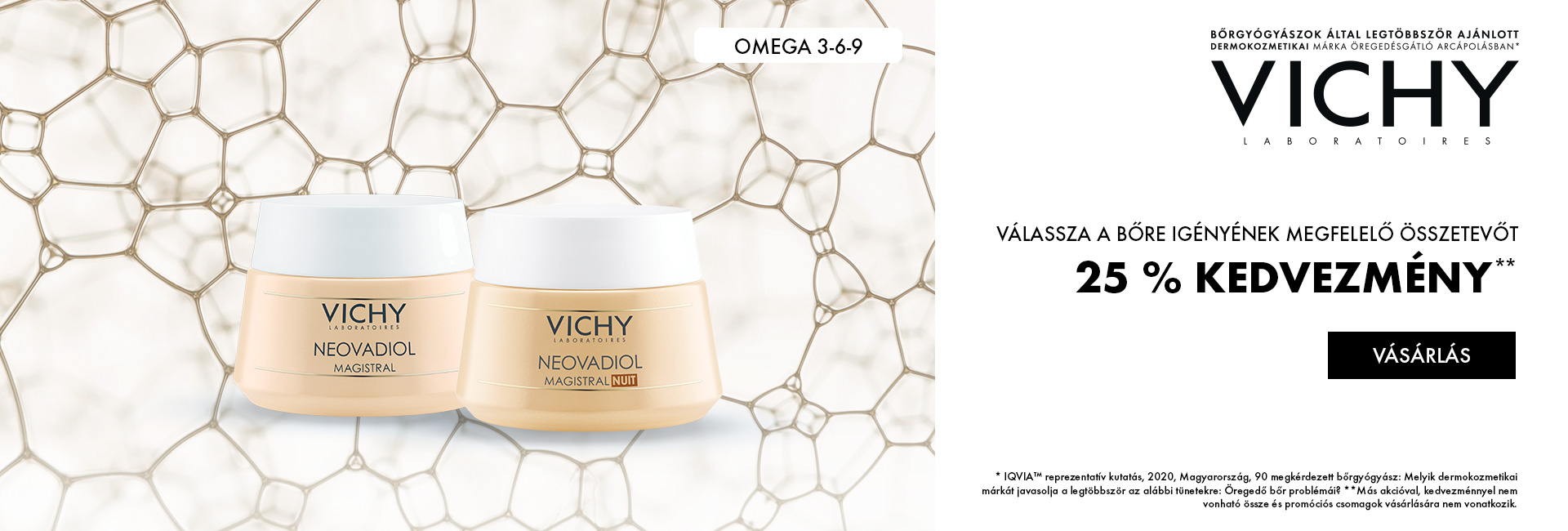 Vichy Neovadiol Arcápolási Rutin Omega-3-6-9 zsírsavval