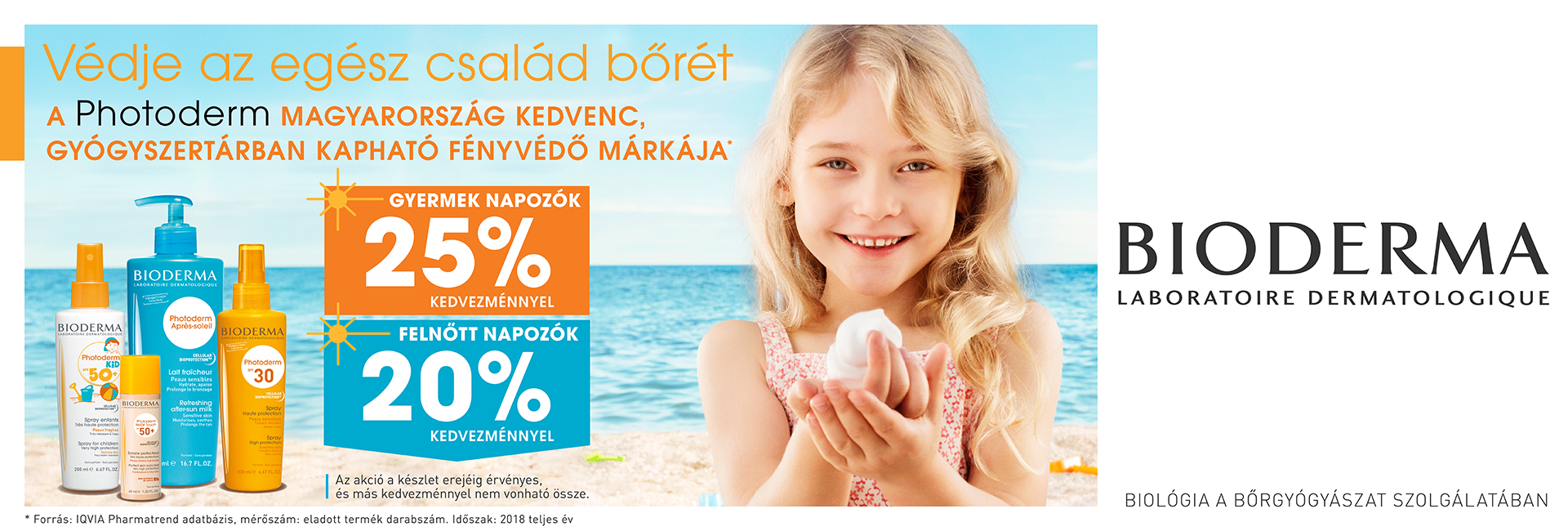 Bioderma Photoderm fényvédőkre 20-25% kedvezményt adunk 2019. július 31-ig!