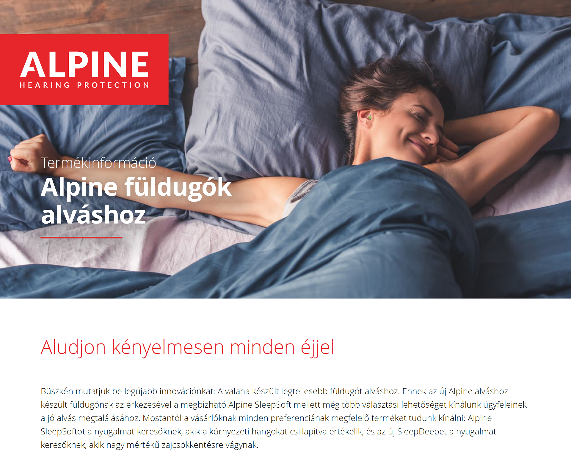 Alpine SleepDeep Füldugó alváshoz