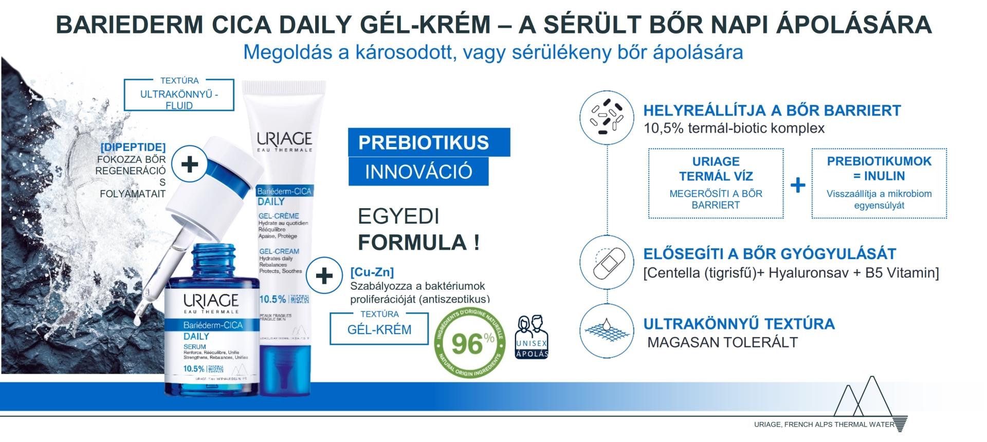 Uriage BARIÉDERM CICA Daily arcápoló gél-krém 40ml