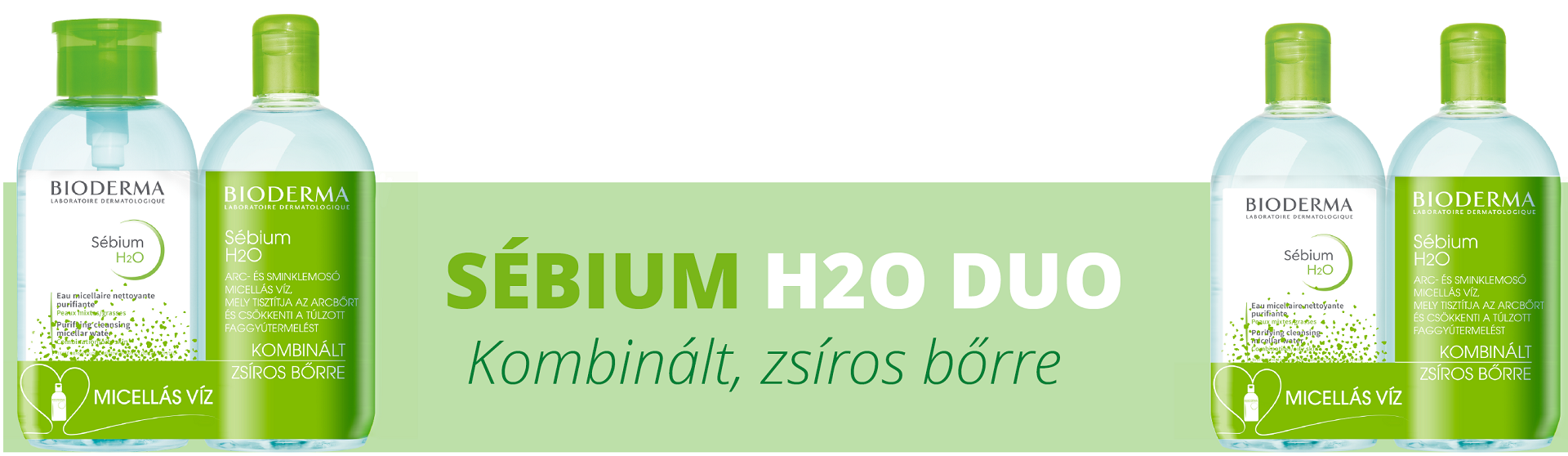 Micellafesztivál: Most a Bioderma H2O micellás oldaltokat duo pack-ban kínáljuk minimum 35%-os kedvezménnyel!