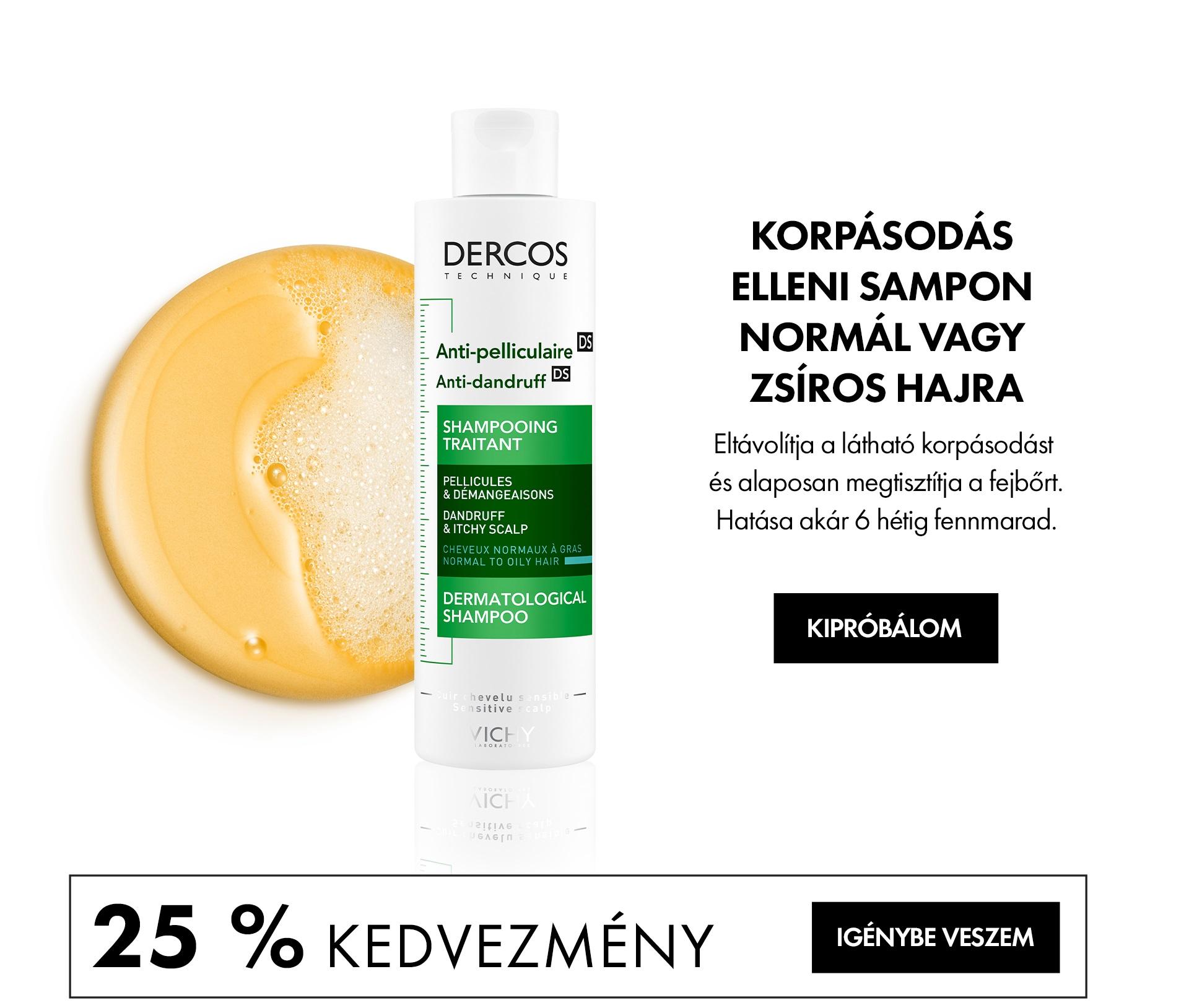 2022. február 7-20. között 25% kedvezményt adunk minden Vichy Dercos 200ml-es samponra!