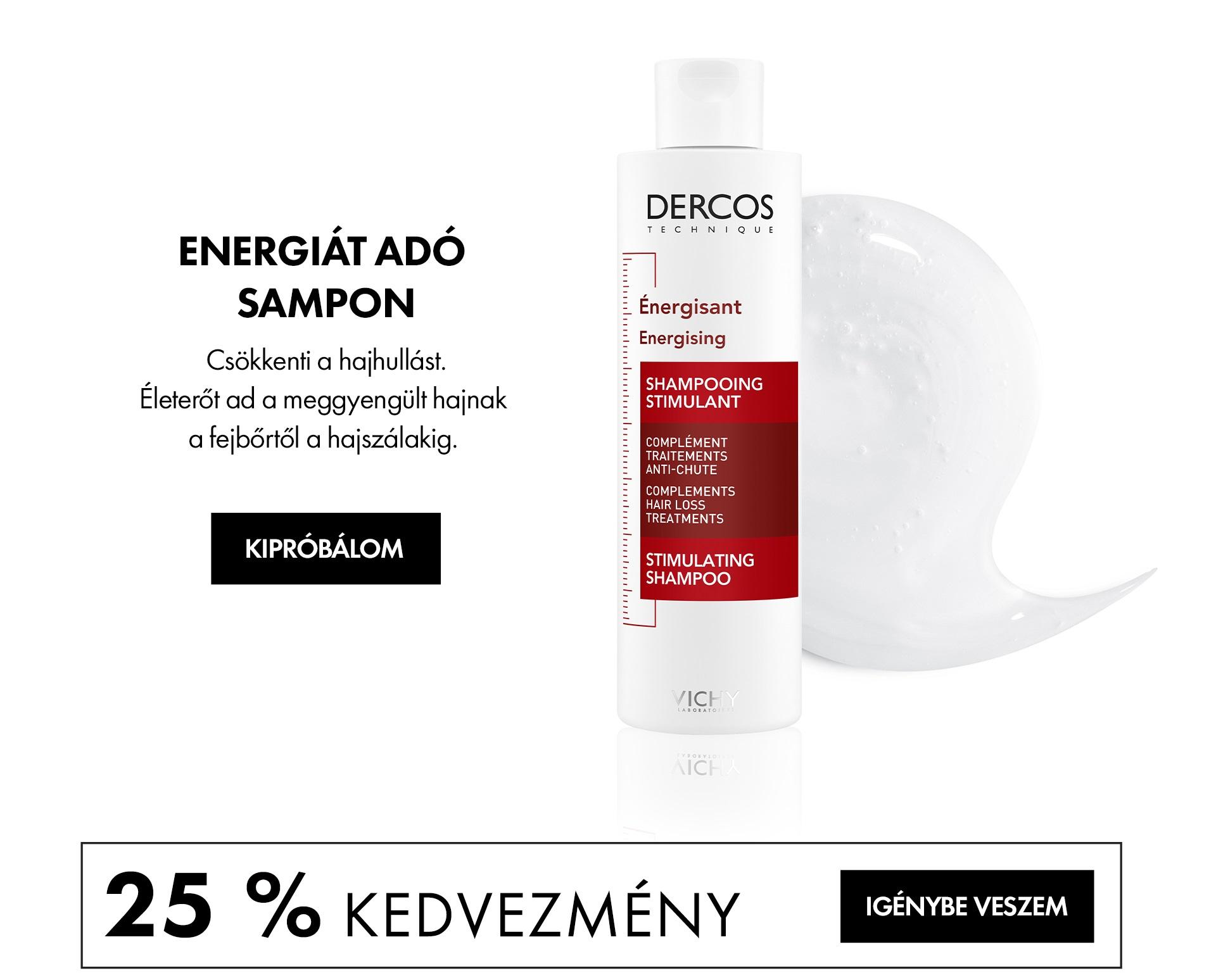 2022. február 7-20. között 25% kedvezményt adunk minden Vichy Dercos 200ml-es samponra!