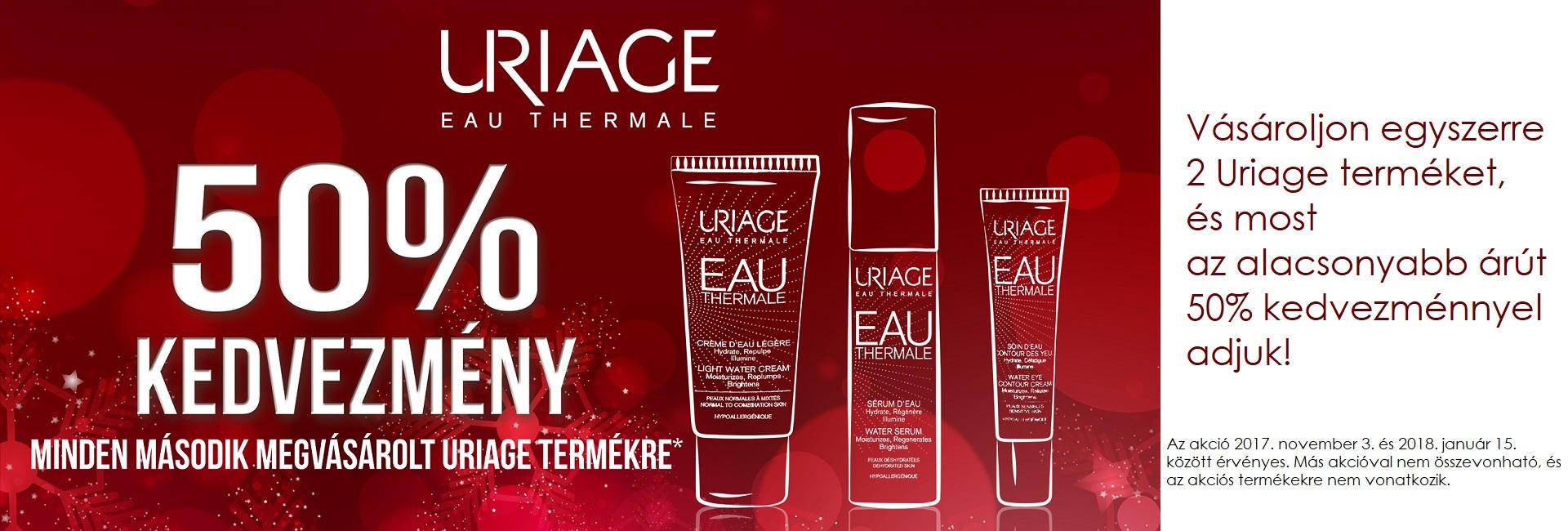 Uriage akció: a 2. termék árából 50% kedvezményt adunk!