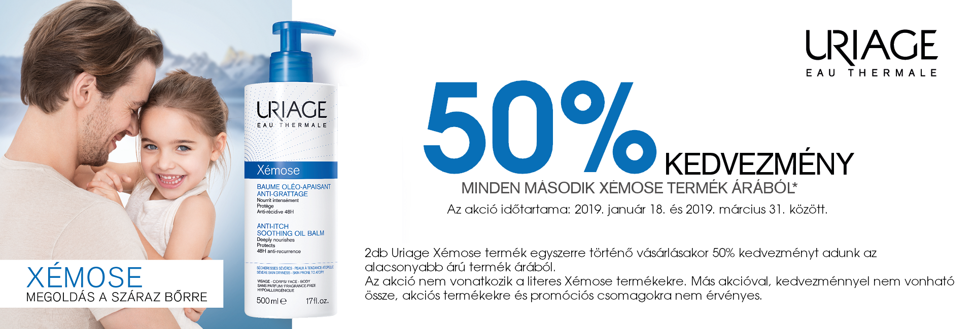 2019. március 31-ig a második Uriage Xémose termékre 50% kedvezményt adunk!