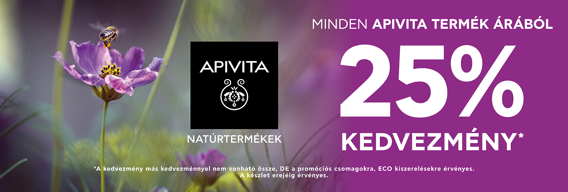 2020. április 13-20. között minden Apivita terméket 25% kedvezménnyel kínálunk! 