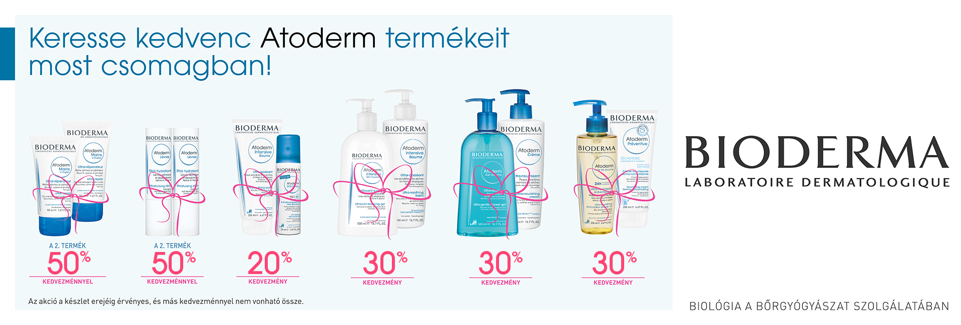 Bioderma Atoderm egyedi csomagok - keresse kedvenc Bioderma Atoderm termékeit csomagban, most akár 50% kedvezménnyel!