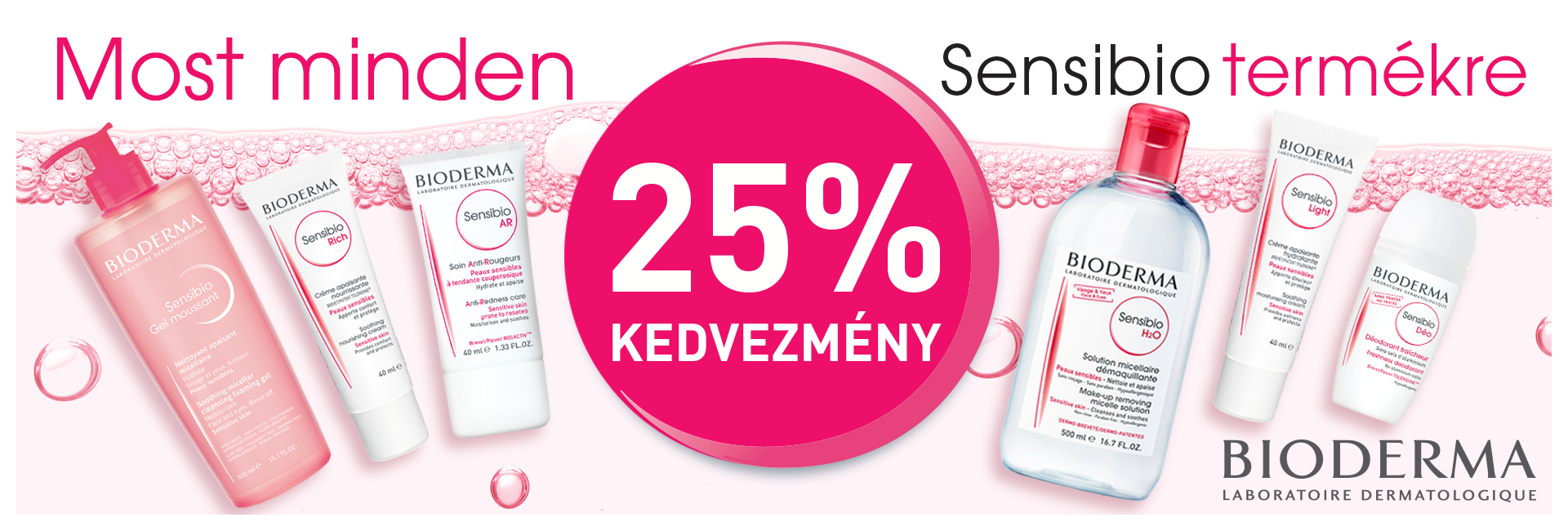 Most minden Bioderma Sensibio terméket 25% kedvezménnyel kínálunk! 