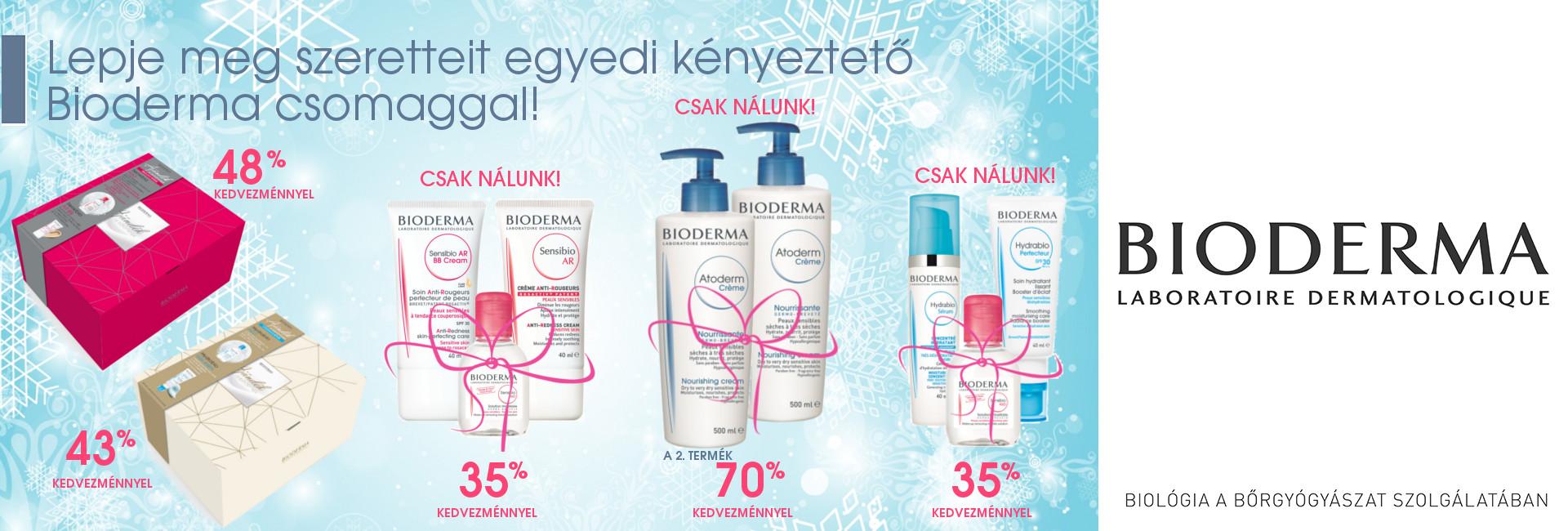 Egyedi Bioderma karácsonyi csomagok akár 48%-os kedvezménnyel!