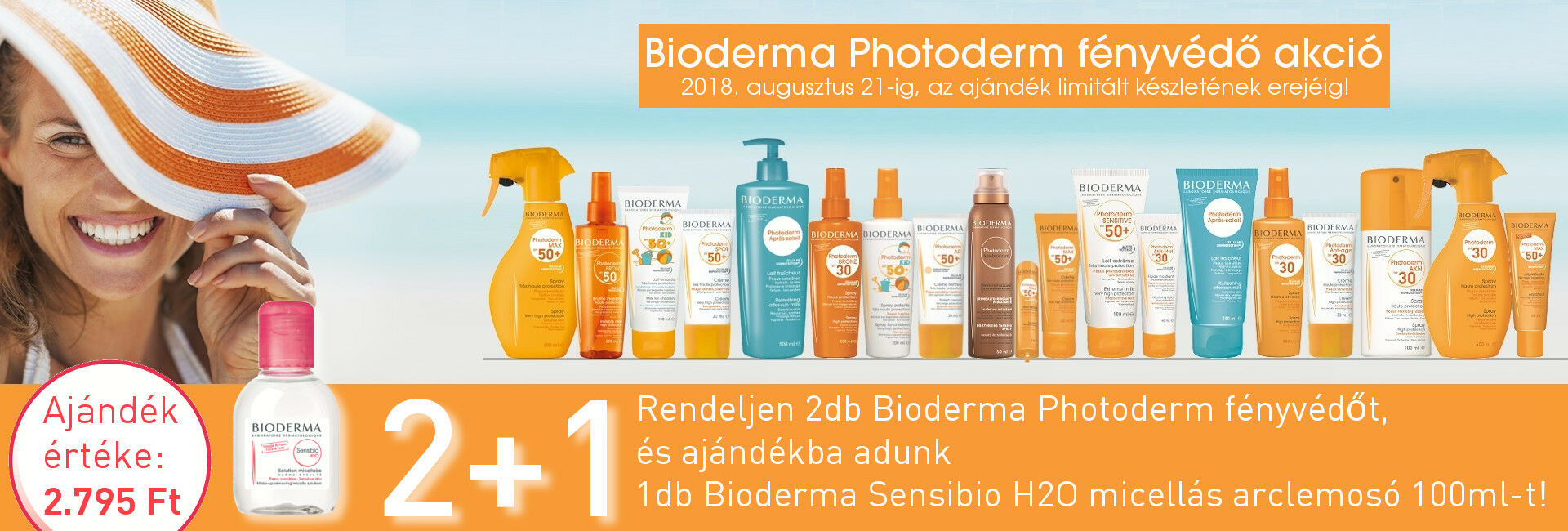 Szülinapi Photoderm Akció - 2db Bioderma Photoderm termék mellé ajándék Bioderma Sensibio H2O 100ml