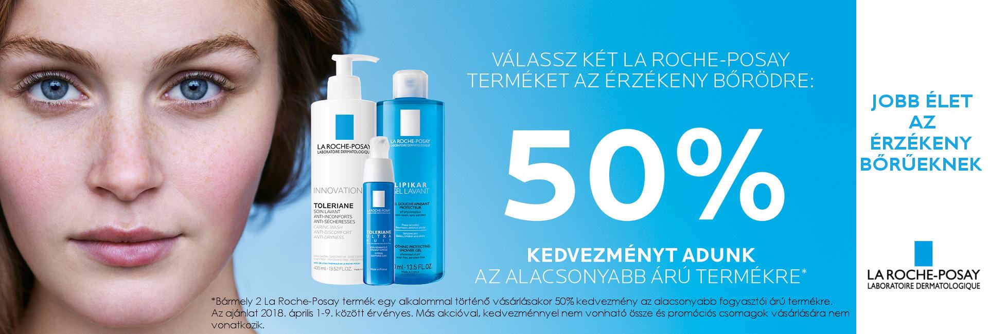 2018. április 1-9. között a 2. La Roche-Posay termékre 50% kedvezményt adunk!