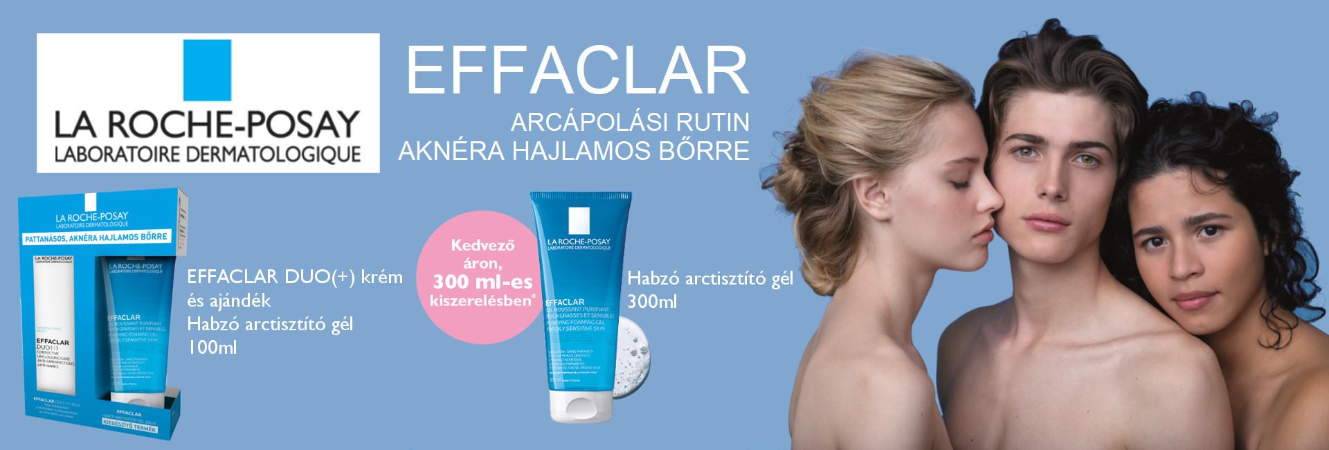 Egyedi La Roche-Posay Effaclar ajánlat aknéra hajlamos bőrre akár 47%-os kedvezménnyel!